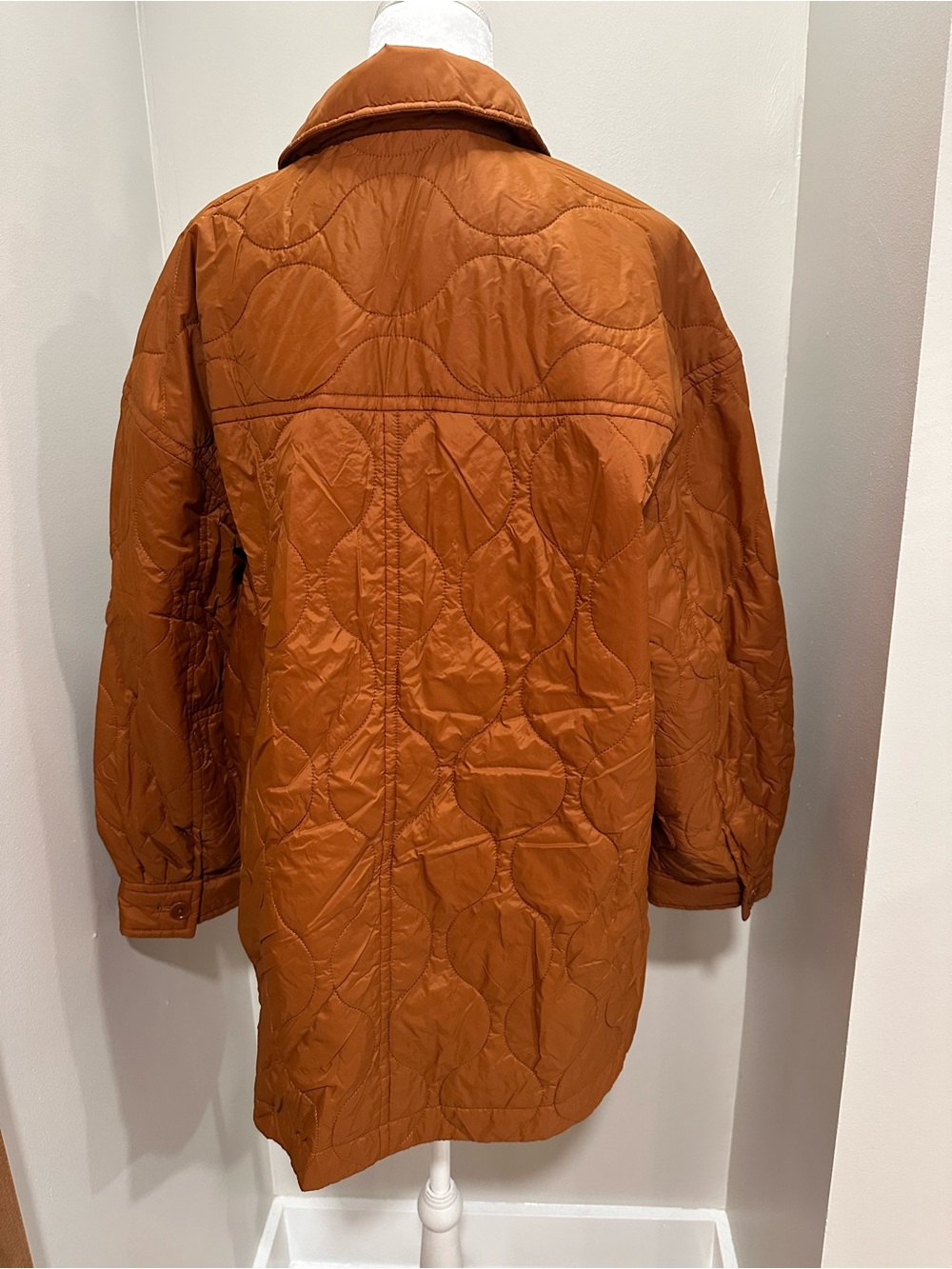 Madewell Quilted Puffer Jacket in Rust. Size XL. - Picture 7 of 14